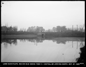 Sudbury Department, improvement of Lake Cochituate, Beaver Dam Brook from West Central Street, looking north, Natick, Mass., Oct. 27, 1906