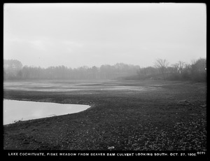 Sudbury Department, improvement of Lake Cochituate, Fiske Meadow from Beaver Dam culvert, looking south, Natick, Mass., Oct. 27, 1906