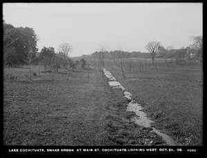 Sudbury Department, improvement of Lake Cochituate, Snake Brook at Main Street, looking west, Natick, Mass., Oct. 26, 1906