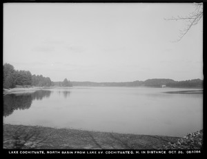 Sudbury Department, improvement of Lake Cochituate, north basin from Lake Avenue, Cochituate Gatehouse in distance, Natick; Wayland, Mass., Oct. 26, 1906