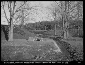 Wachusett Reservoir, relocation of brook south of Filter-bed No. 4, Sterling, Mass., Nov. 23, 1906
