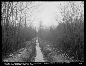 Wachusett Reservoir, Swamp No. 54, drainage ditch, on Trout Brook above Governor Brook, looking upstream, Holden, Mass., Nov. 24, 1906