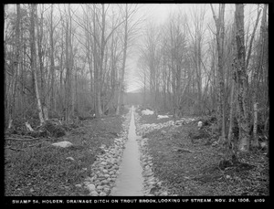Wachusett Reservoir, Swamp No. 54, drainage ditch, on Trout Brook, looking upstream, Holden, Mass., Nov. 24, 1906