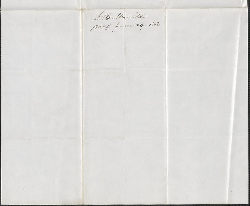 Amos B. Merrill to Samuel Warner, 20 June 1853