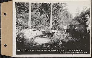 Beaver Brook at Pepper's mill pond dam, Ware, Mass., 8:25 AM, Jun. 17, 1936