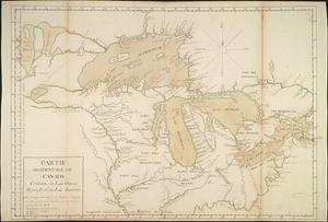 Partie occidentale du Canada contenant les lacs Ontario, Huron, Erié, et Lac Superieur