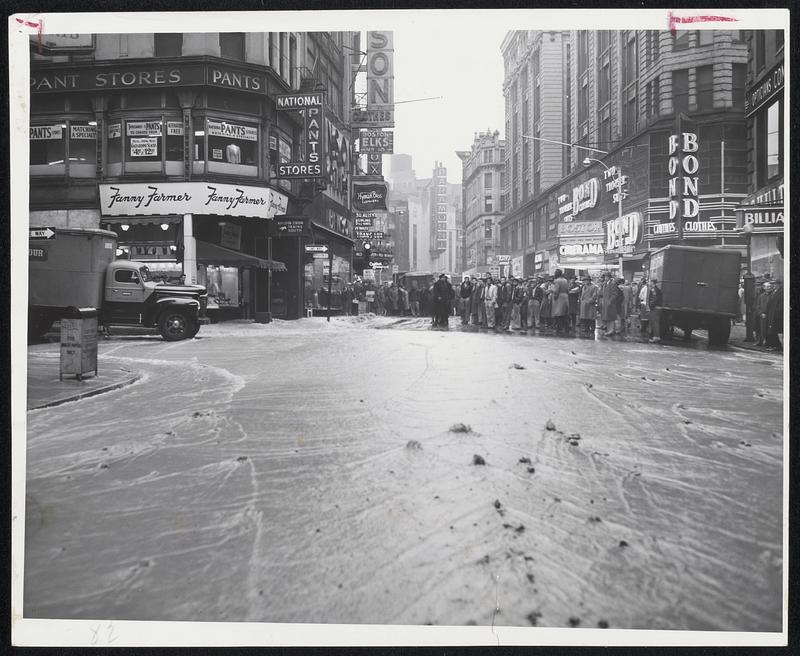 Traffic Was Halted when a water main broke at the corner of Boston's ...