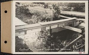 Contract No. 19, Dam and Substructure of Ware River Intake Works at Shaft 8, Wachusett-Coldbrook Tunnel, Barre, flume at lower end mill head race, Barre, Mass., Aug. 12, 1929