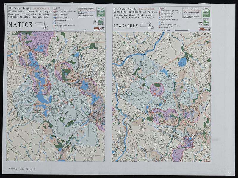 DEP water supply contamination correction program underground storage tank locations compared to natural resource data