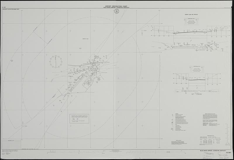 Airport obstruction chart, OC 697, Blue Grass Airport, Lexington, Kentucky