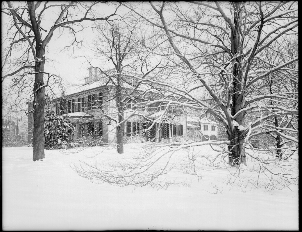 Loring-Greenough House with three large trees