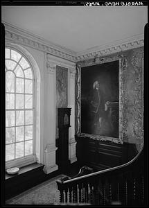 Marblehead, Lee Mansion, stairway with portrait