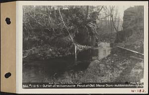 Station #112S, outlet of Williamsville Pond at Old Stone dam, Hubbardston, Mass., Nov. 20, 1930