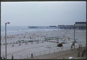 View of beach from boardwalk, Atlantic City, New Jersey