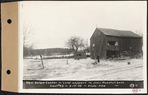 Contract No. 43, Extension of Belchertown-Pelham Highway to New Salem Center, Shutesbury, New Salem (Franklin County), New Salem Center, land adjacent to John Marshall barn, New Salem, Mass., Mar. 19, 1935