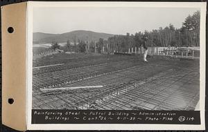 Contract No. 56, Administration Buildings, Main Dam, Belchertown, reinforcing steel, patrol building, Belchertown, Mass., Apr. 11, 1938