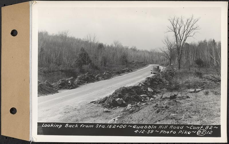 Contract No. 82, Constructing Quabbin Hill Road, Ware, looking back