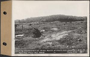 Contract No. 49, Excavating Diversion Channels, Site of Quabbin Reservoir, Dana, Hardwick, Greenwich, looking southwest at area north of Shaft 11A, Hardwick, Mass., Aug. 26, 1936