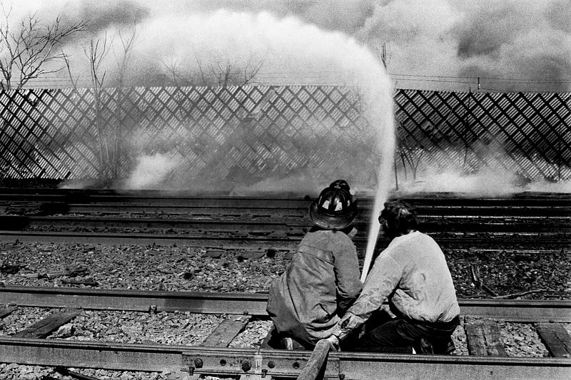Fire fighting from railroad tracks Digital Commonwealth