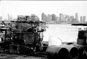 Lobster traps, city scape