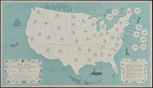 Allergy map of the continental United States, showing the monthly incidence of grass pollen, tree pollen, ragweed pollen