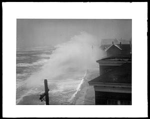 Winthrop Beach from bird's eye in a Northeast storm