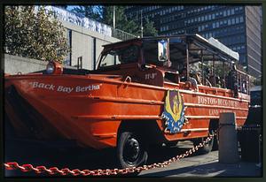 Boston 2002: Back Bay Bertha one of the Boston Duck boats at its home at the Prudential Center