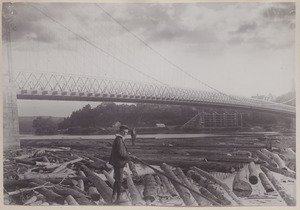 Photograph Album of the Newell Family of Newton, Massachusetts - Bridge at Turner's Falls, Mass. -