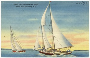 Under full sail over the sunlit water at Keansburg, N.J.