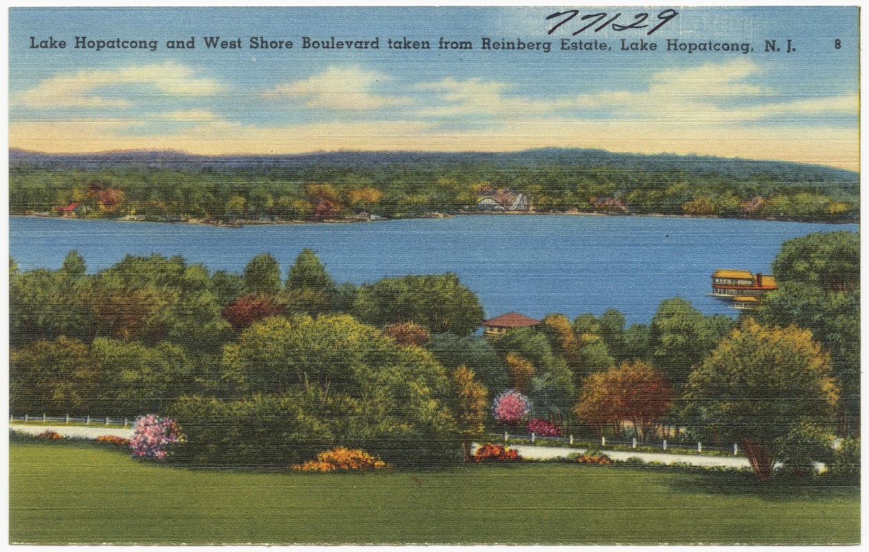 Lake Hopatcong and West Shore Boulevard taken from Reinberg Estate, Lake Hopatcong, N. J.