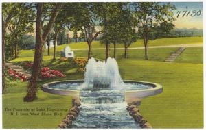 The fountain at Lake Hopatcong, N. J. from West Shore Blvd