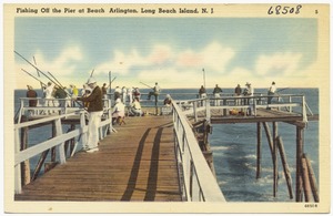 Fishing off the pier at Beach Arlington, Long Beach Island, N. J.