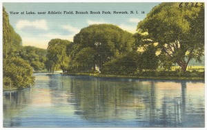View of lake, near athletic field, Branch Brook Park, Newark, N. J.