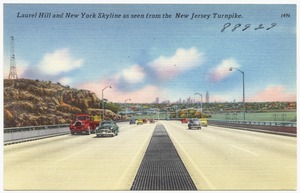 Laurel Hill and New York skyline as seen from the New Jersey turnpike