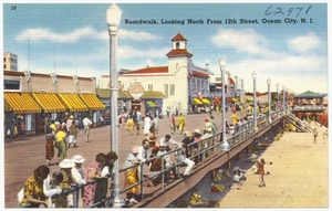 Boardwalk, looking north from 12th Street, Ocean City, N. J.