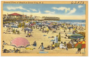 General view of beach at Ocean City, N. J.