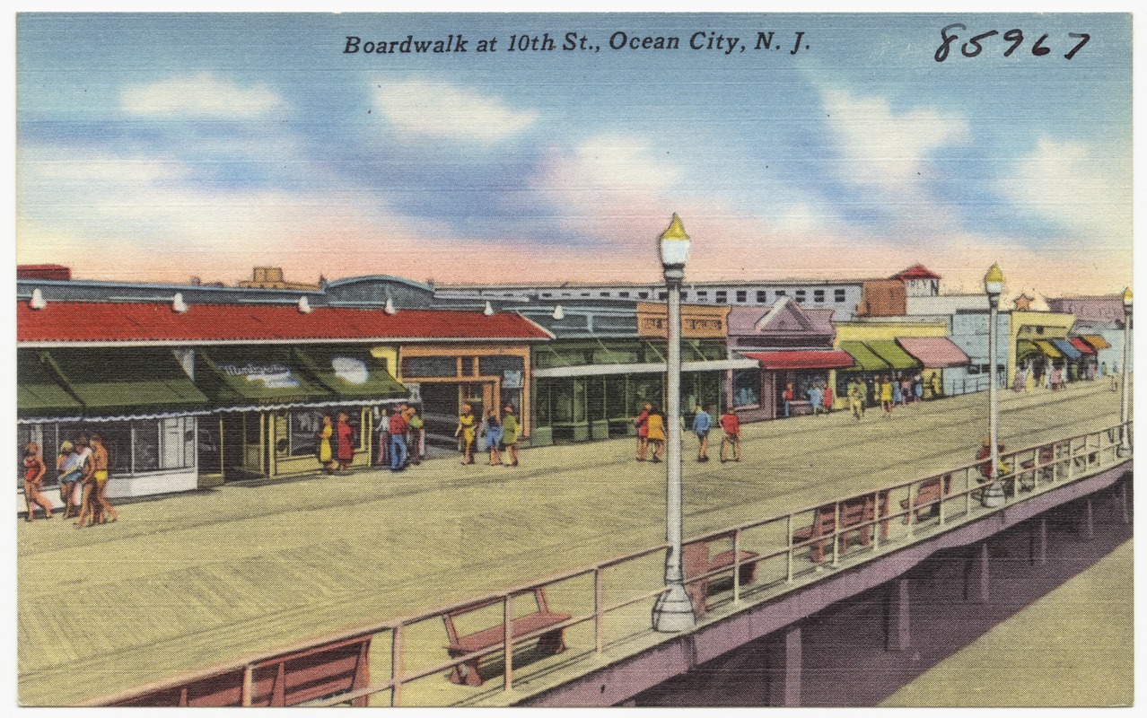 Boardwalk at 10th St., Ocean City, N. J. Digital Commonwealth
