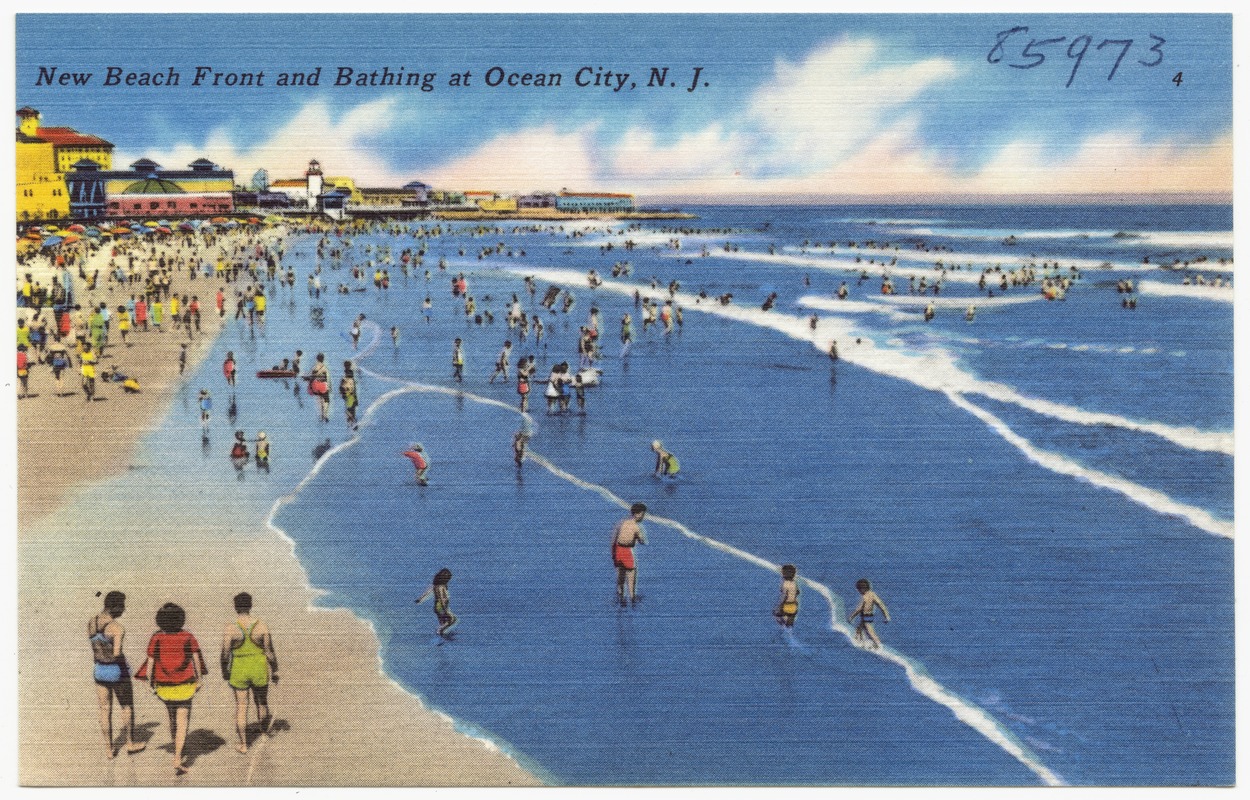 New beach front and bathing at Ocean City, N. J.