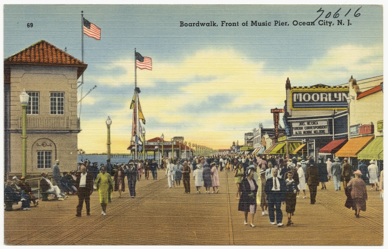 Boardwalk, front of Music Pier, Ocean City, N. J.