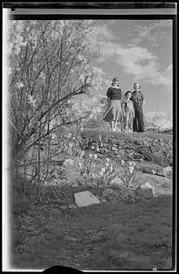 Two women and child outdoors