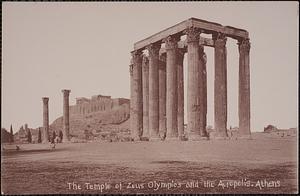 The temple of Zeus Olympios and the Acropolis. Athens