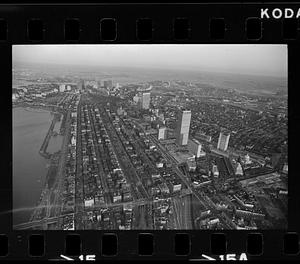 Back Bay & Charles River aerial view, downtown Boston
