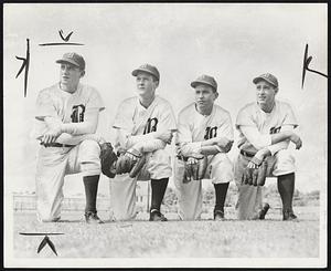 Could be - Left to right, Johnny McCarthy, first base; Connie Ryan, second shortstop, and Sibby Sisti, third base, All are GIs and ready