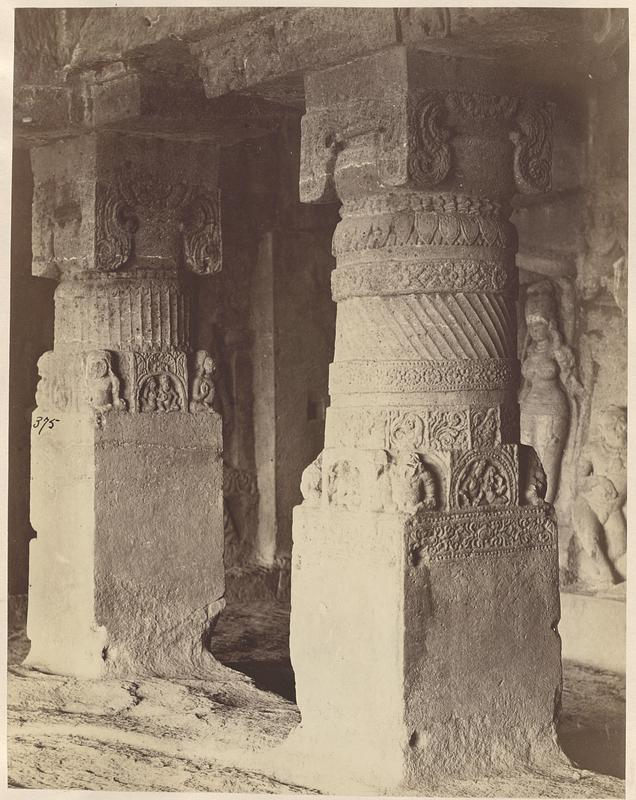 Pillars in Cave 14 (Ravana ka khai), Ellora Caves, India