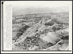 Town Razed By Earthquake -- This air view shows the town of Casma on the Pacific Coast, totally destroyed by the massive earthquake which shook northern Peru Sunday. Once a home for more than 3,000 Peruvians, the town is located 50 miles west of Huaraz, which was also destroyed by the earthquake. Earthquake Peru, May, 70.