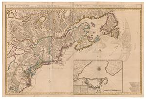 Nova tabvla geographica complectens borealiorem americæ partem; in qua exacte delineatæ sunt Canada sive Nova Francia, Nova Scotia, Nova Anglia, Novum Belgium, Pensylvania, Virginia, Carolina, et terra nova, cum omnibus littorum, pulvinorum profunditatibus