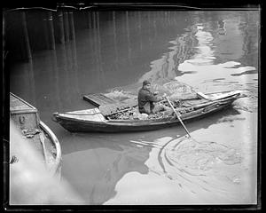 A man rowing a boat