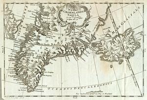 Nova Groenlandiæ Tabula a 59. mo Gradu usque ad 73 mum