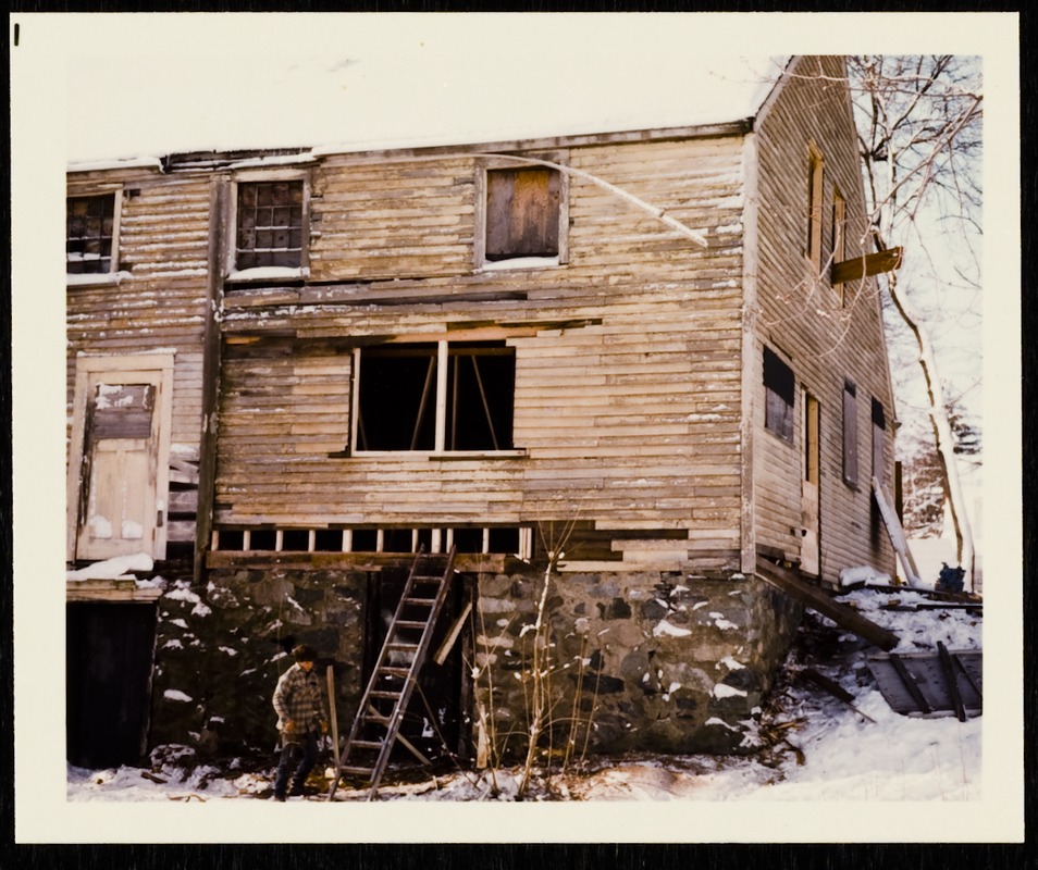 Newton photographs oversize : Allen House : 35 Webster Street / [compiled by the staff of the Newton Free Library]. - Allen House : 35 Webster Street - Exterior of Allen House During Restoration -