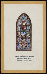 Design for window beside the chancel, Saint Mary's Church, Rockport, Massachusetts
